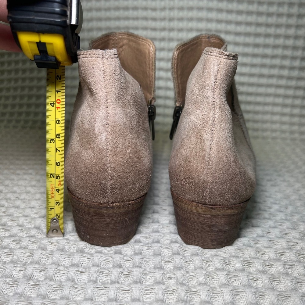 Splendid Women's Suede Ankle Boots Taupe Side Zip Block Heel Size 6.5M - Picture 4 of 7